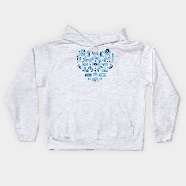 Love Gamers Blue Kids Hoodie by Daribo